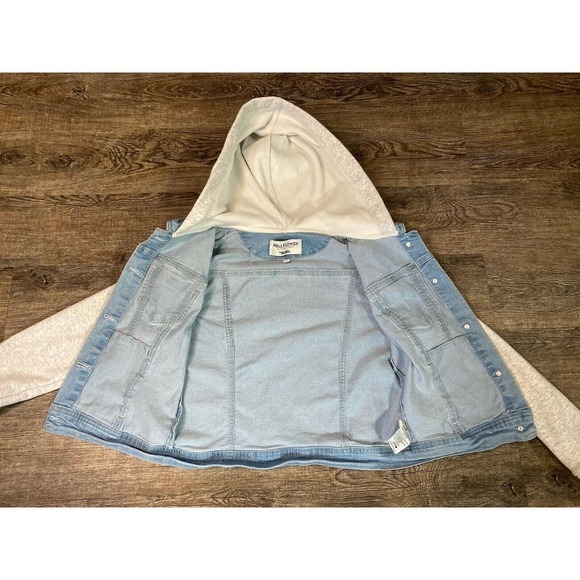 Wallflower The Dreamer Fit Button Up Denim Jacket Hoodie Size M - Picture 7 of 10